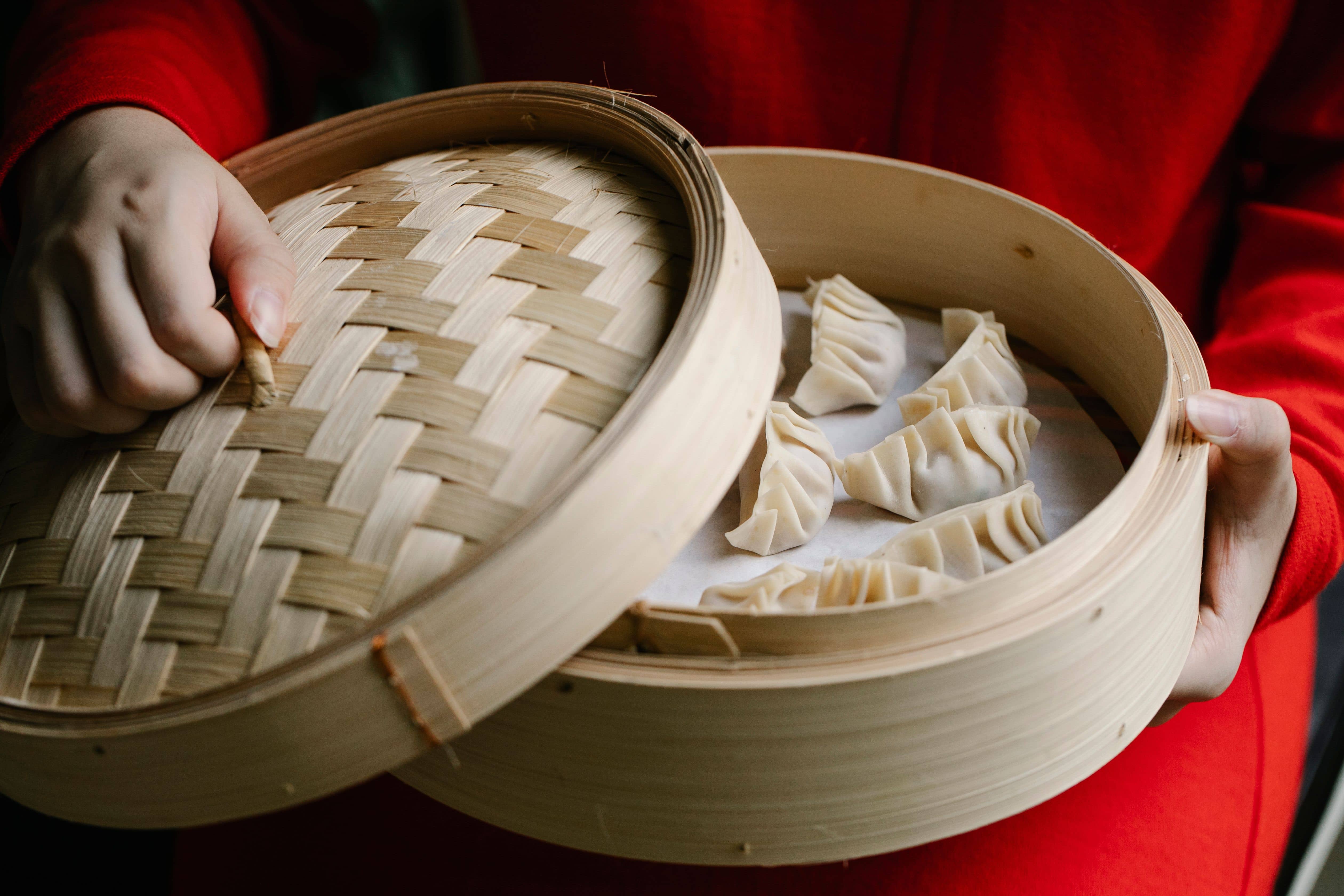 Close-up of sugar-coated hawthorn skewers (tanghulu) on a stall at a Beijing Spring Festival temple fair