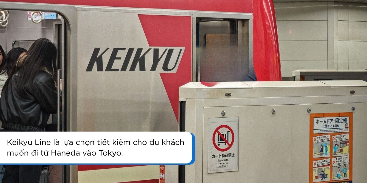 Tàu Keikyu Line từ sân bay Haneda đến Shinagawa Tokyo