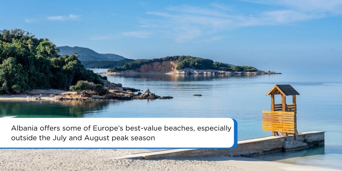 Albanian Riviera beach near Ksamil and Sarandë for budget travelers in Europe