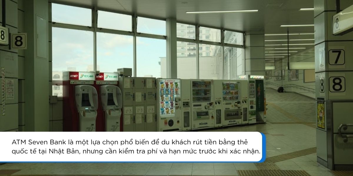 ATM Seven Bank là một lựa chọn phổ biến để du khách rút tiền bằng thẻ quốc tế tại Nhật Bản, nhưng cần kiểm tra phí và hạn mức trước khi xác nhận.