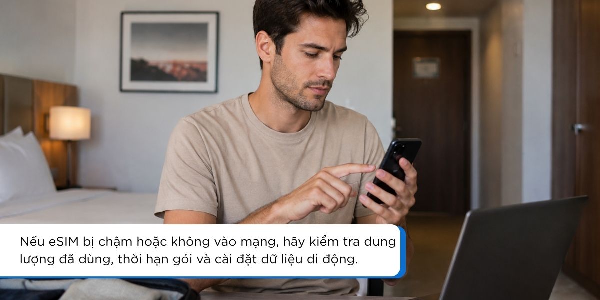 eSIM hết dung lượng phải làm sao khi đang đi du lịch
