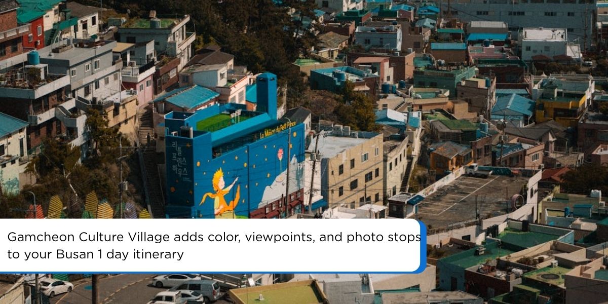 Colorful houses and hillside views at Gamcheon Culture Village in Busan