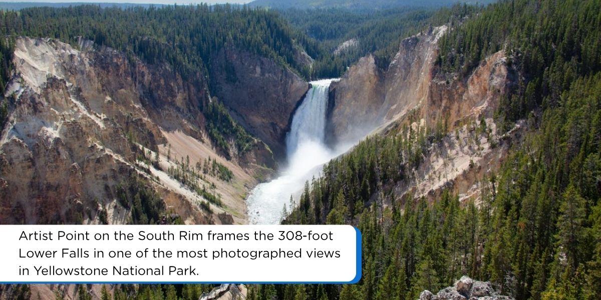 grand canyon of yellowstone artist point lower falls view