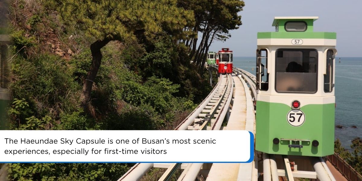 Haeundae Blueline Park Sky Capsule with ocean views in Busan