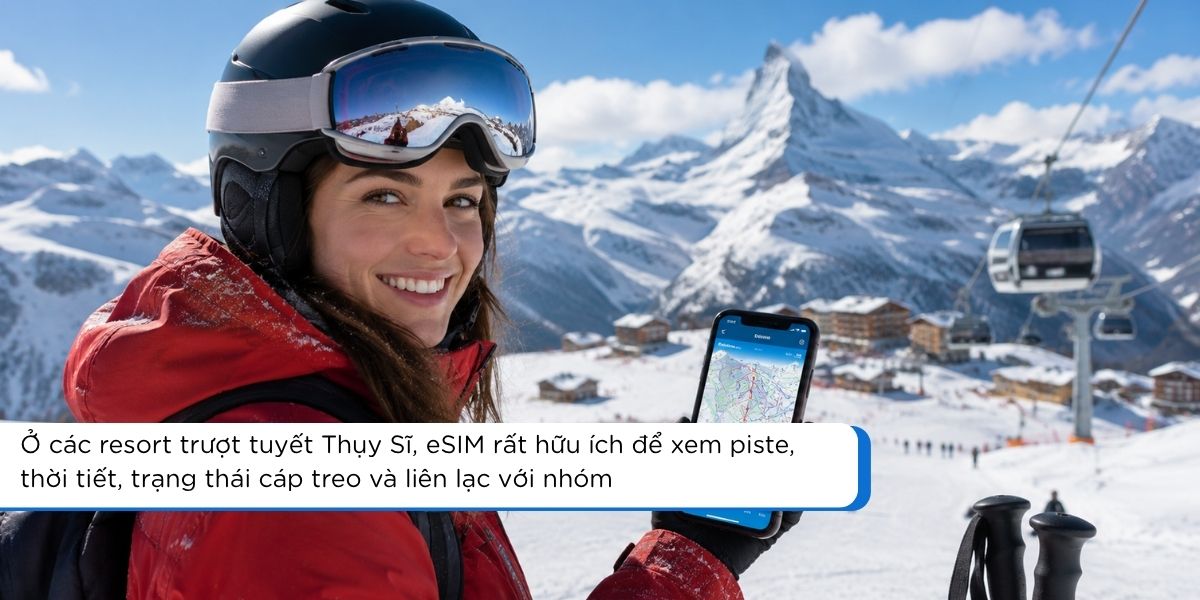 Kiểm tra eSIM châu Âu có bao gồm Switzerland CH trước khi đi Thụy Sĩ