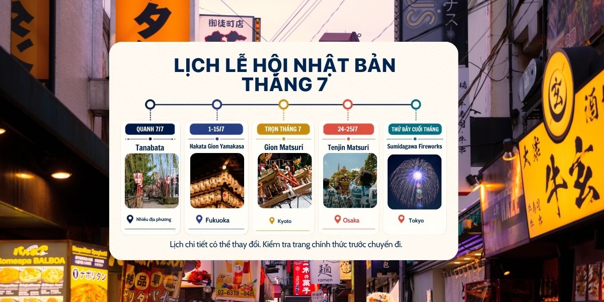 Lịch các lễ hội nổi bật tại Nhật Bản trong tháng 7