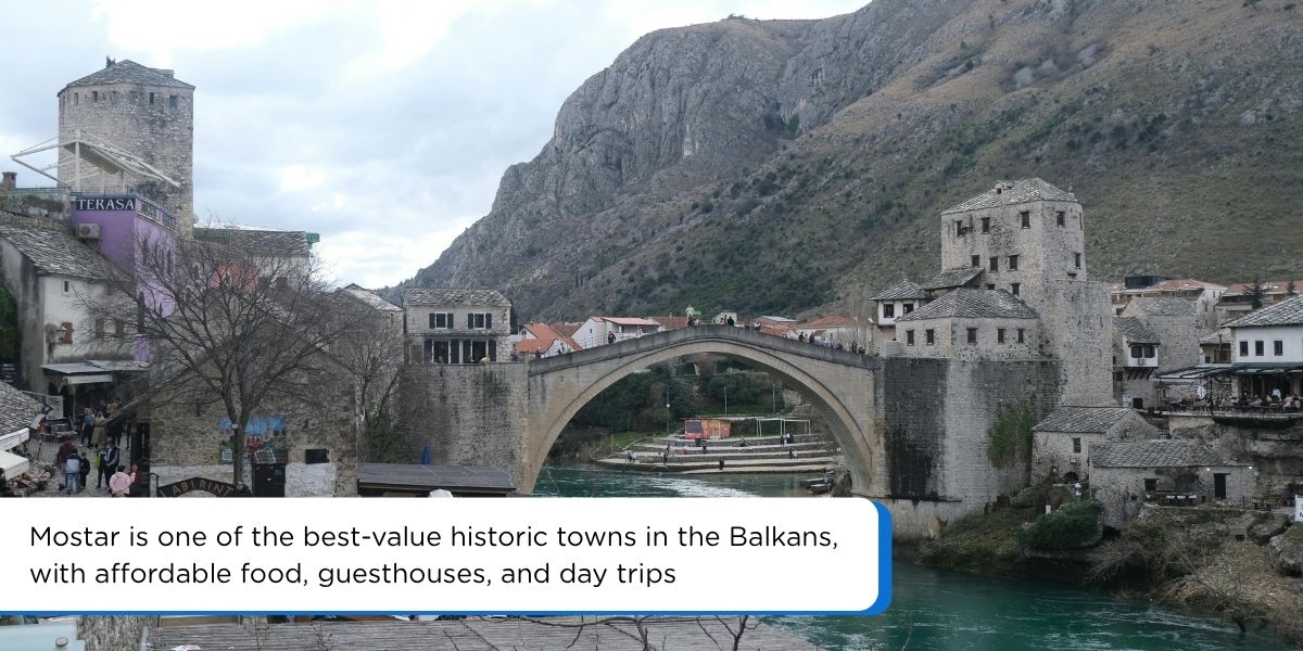 Mostar Old Bridge and Ottoman old town in Bosnia and Herzegovina