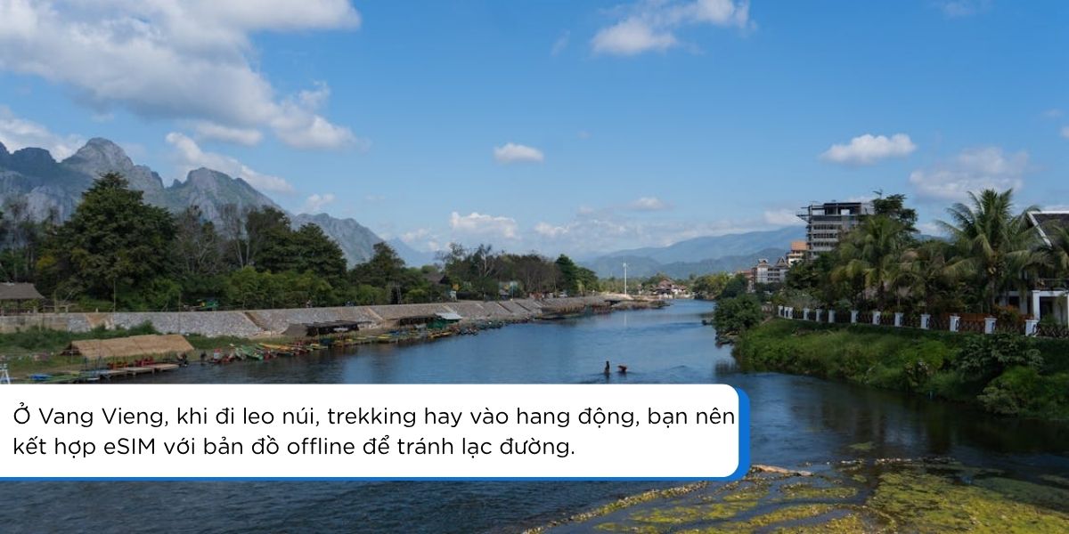 phong canh vang vieng lao voi nui va song thich hop trekking kayak can ket hop esim va ban do offline