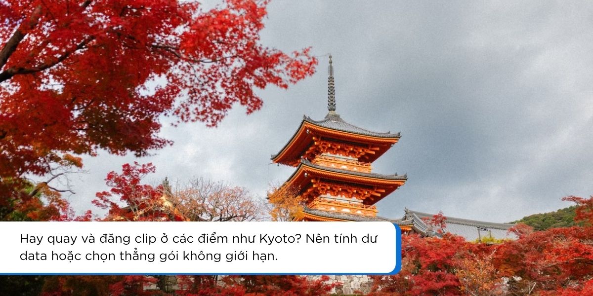 Chùa Kiyomizu-dera Kyoto mùa thu, điểm sống ảo tốn nhiều data