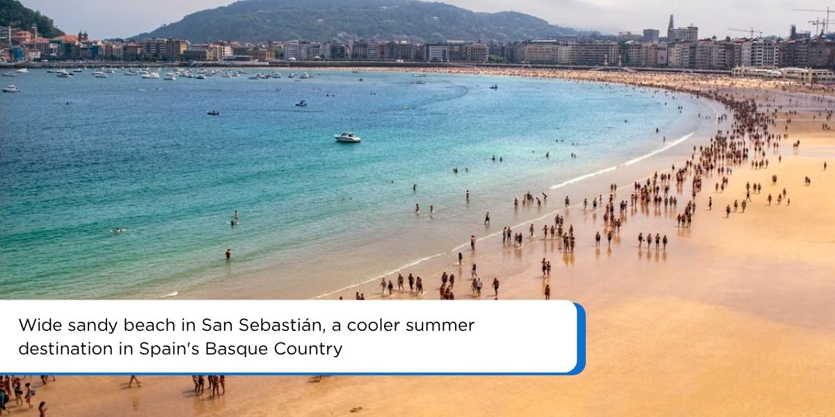 Want beach weather without the inland heat? San Sebastián runs noticeably cooler in August.