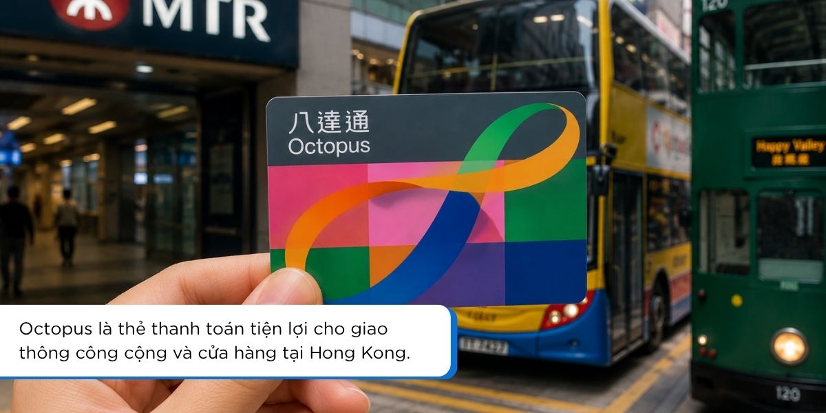 Thẻ Octopus Hong Kong dùng cho MTR bus tram và mua sắm
