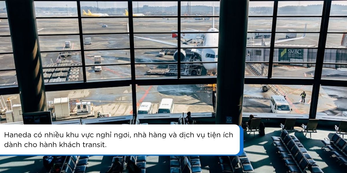 Khu vực nghỉ ngơi dành cho hành khách transit tại sân bay Haneda