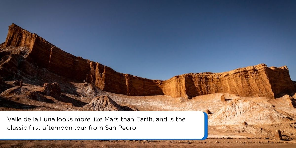 Rocky ridges and sand dunes in Valle de la Luna Atacama Desert Chile