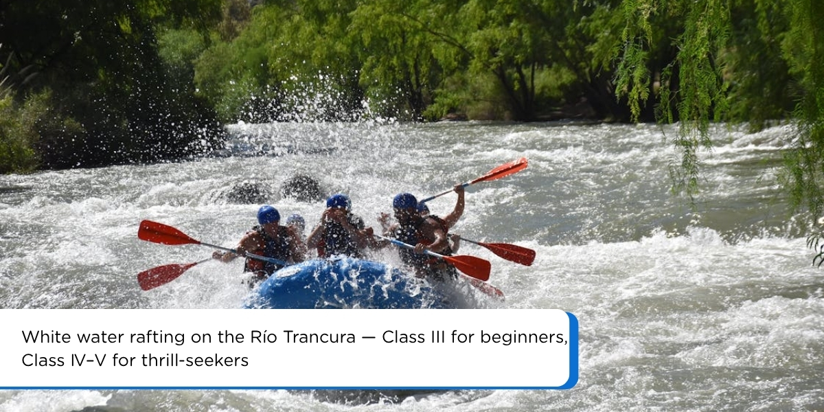 White water rafting Río Trancura Pucón Chile Class IV rapids adventure