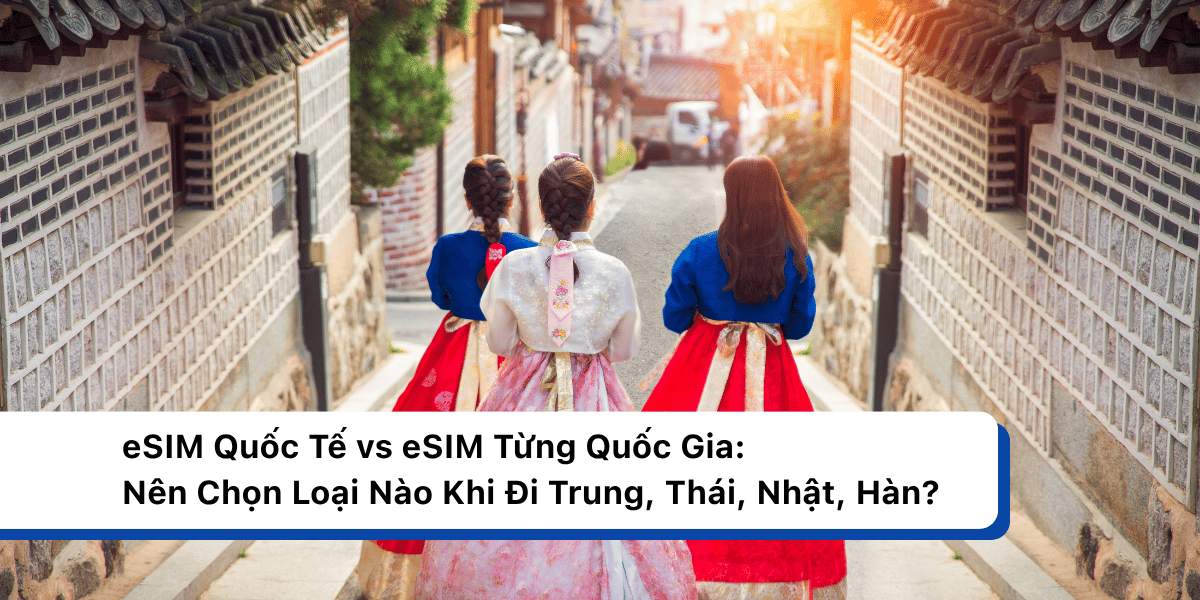 eSIM Quốc Tế vs eSIM Từng Quốc Gia: Nên Chọn Loại Nào Khi Đi Trung, Thái, Nhật, Hàn?