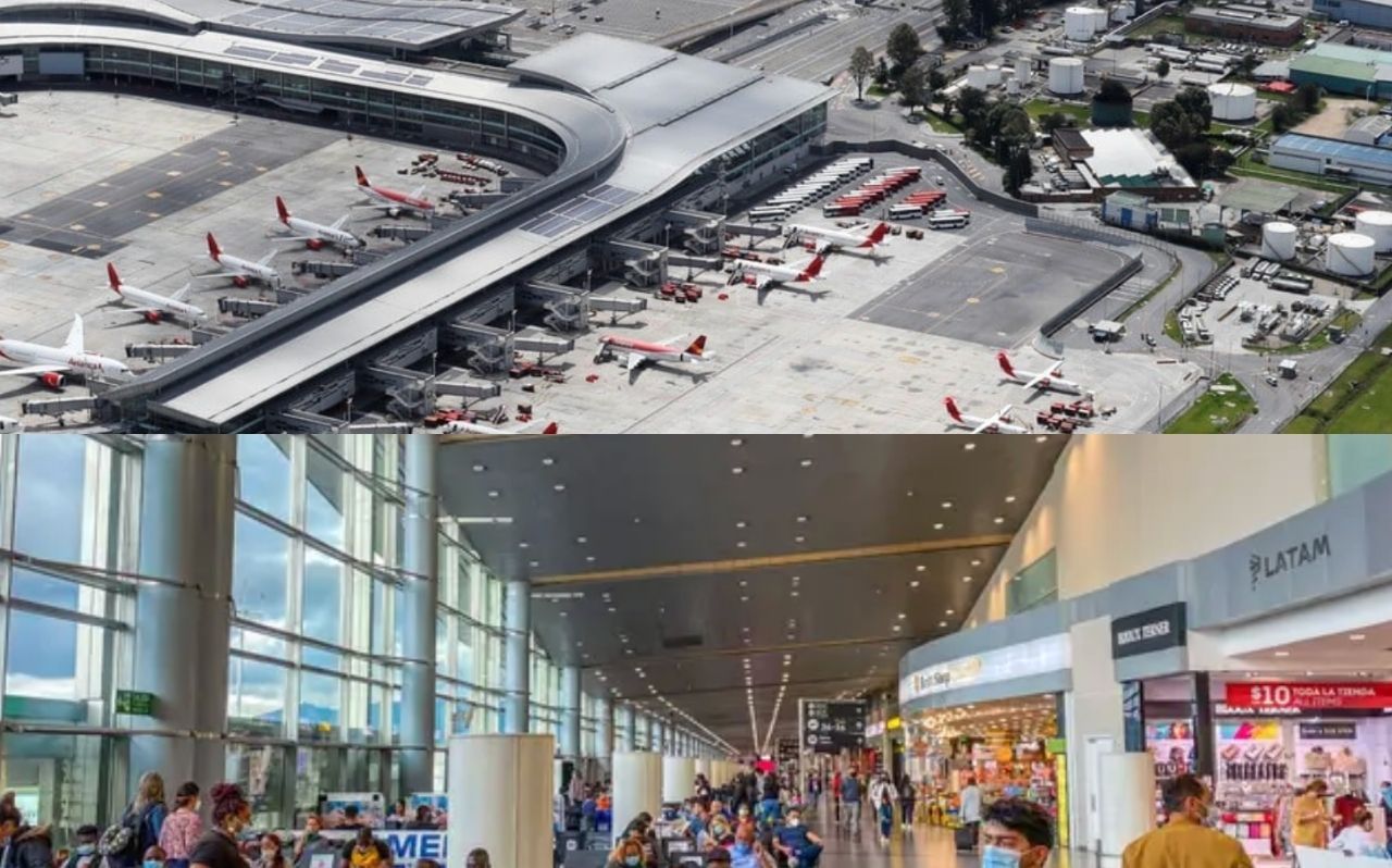 Travelers arriving at El Dorado International Airport in Bogotá