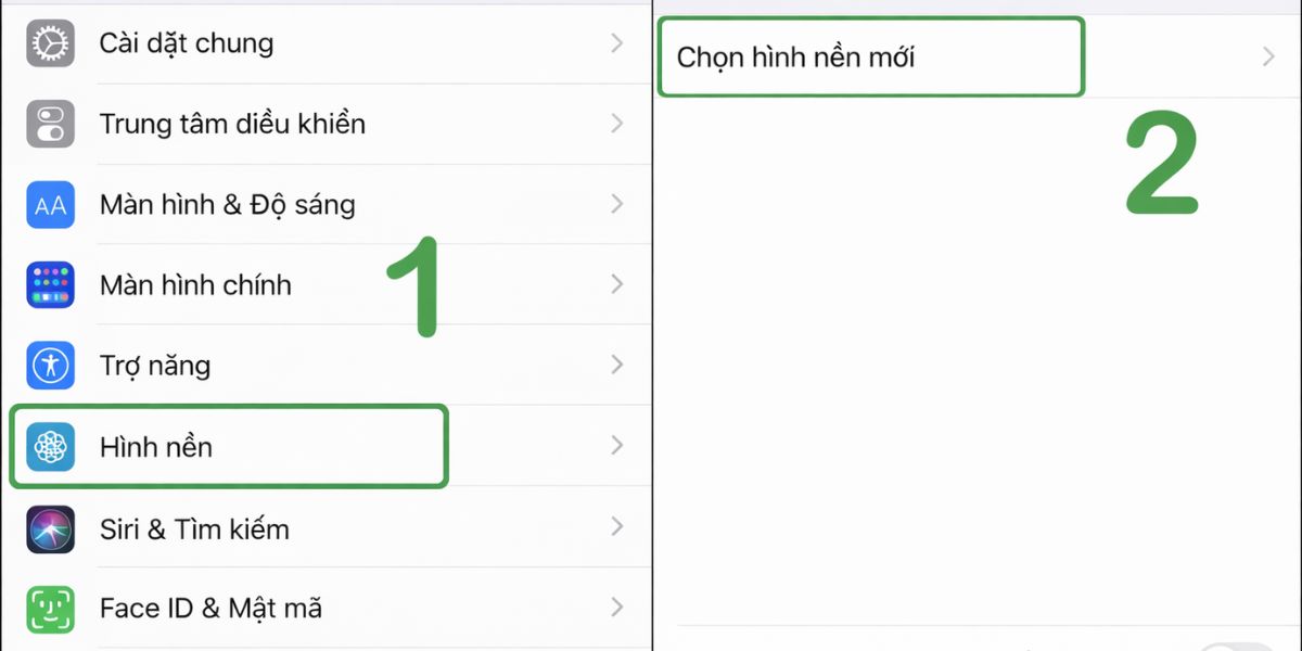 Các bước cài hình nền iPhone từ cài đặt không bị zoom và không bị mờ