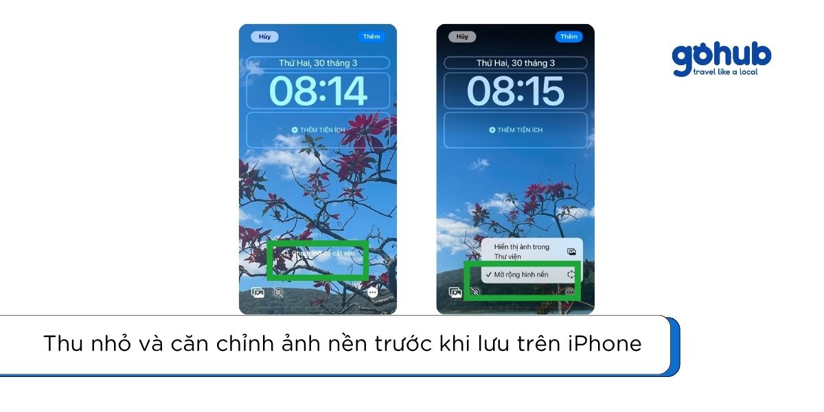 fix lỗi zoom bằng cách điều chỉnh khung ảnh trên iphone để hình nền không bị cắt