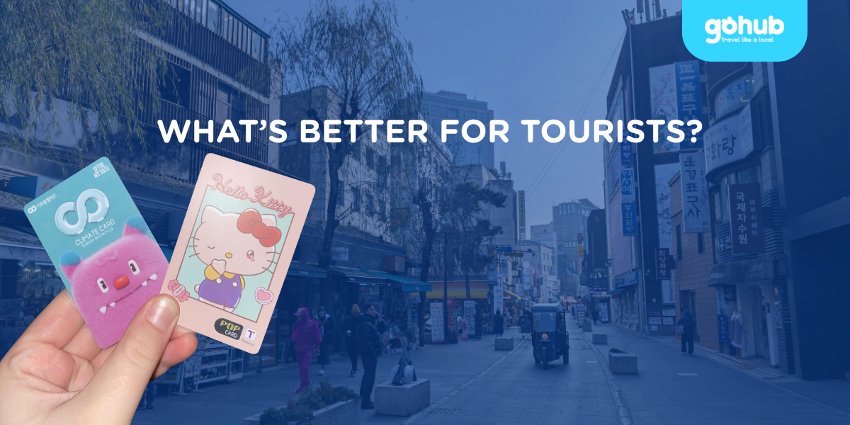 Side-by-side comparison of Seoul Climate Card and Hello Kitty T-money card