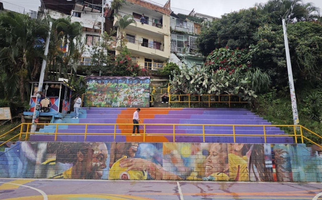 Street art murals in Comuna 13 in Medellín