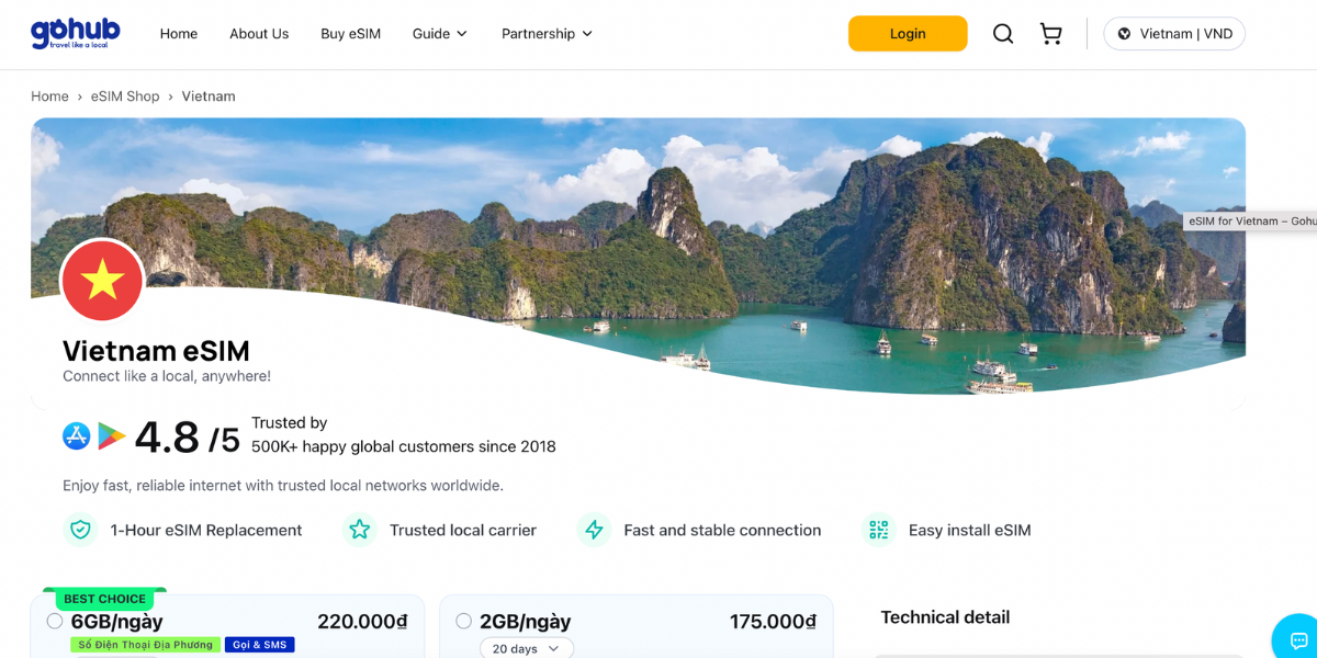 Vietnam eSIM by Gohub – Best travel eSIM for staying connected in Vietnam