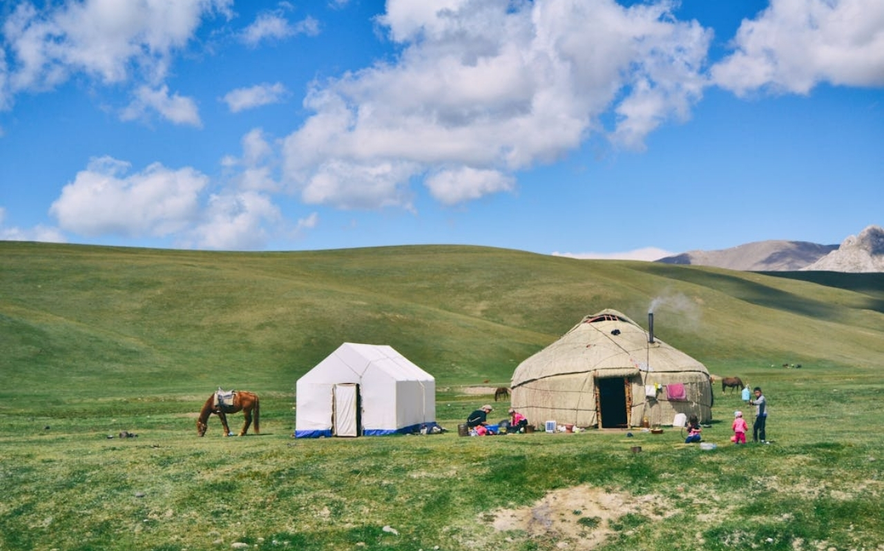 horseback tour kyrgyzstan in a mountain valley