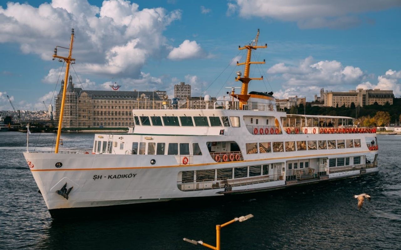 Ferry crossing the Bosphorus toward Kadıköy on the Asian side of Istanbul