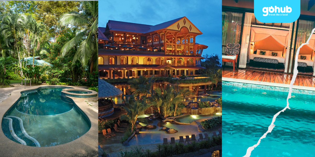 Luxury resorts and hot springs in La Fortuna, Costa Rica — including jungle hideaways, The Springs Resort & Spa, and private thermal villas for couples and wellness travelers.