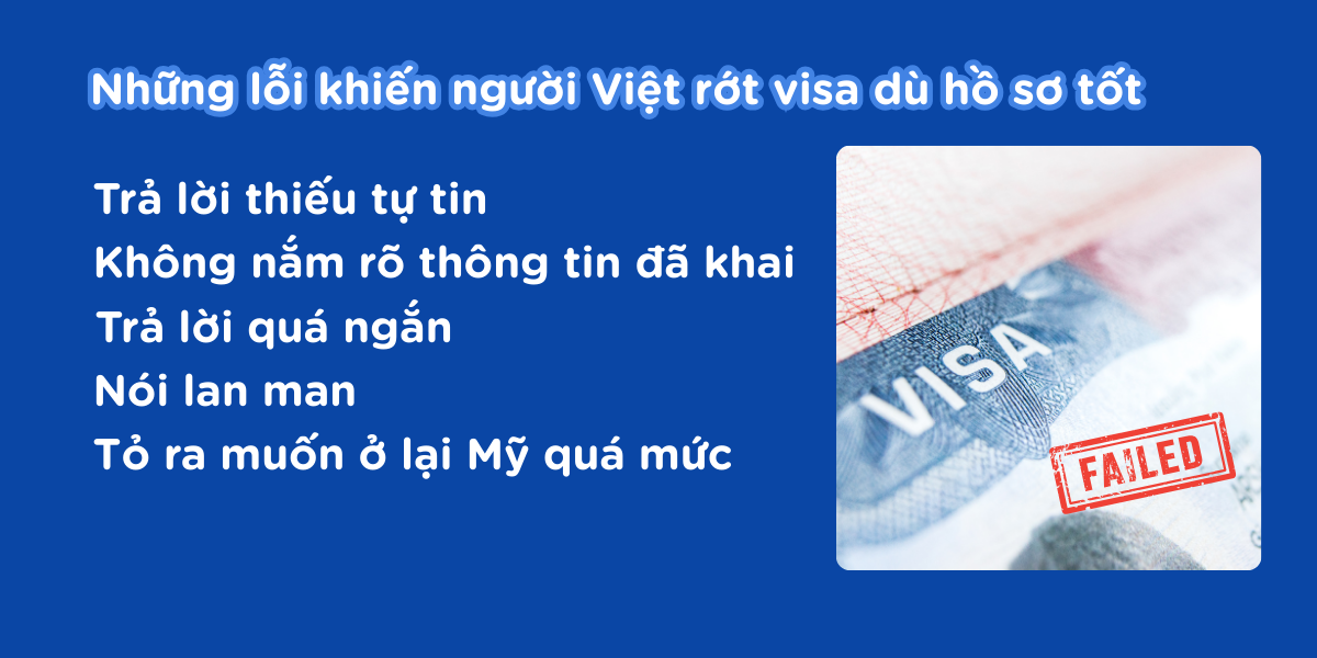 Những lỗi phổ biến khiến người Việt rớt visa Mỹ dù có hồ sơ tốt