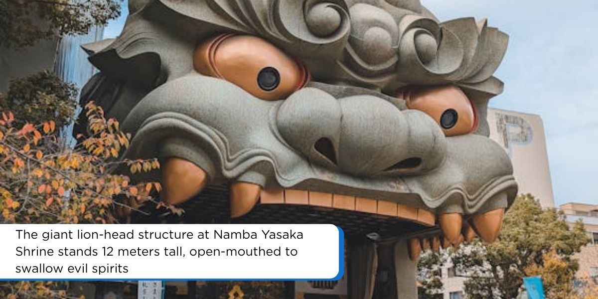 namba yasaka shrine osaka giant lion head ema do structure