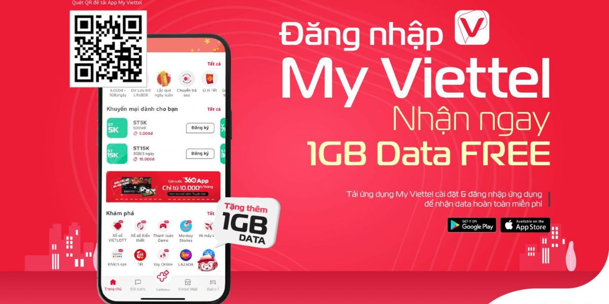 Nhận data miễn phí Viettel trên ứng dụng My Viettel