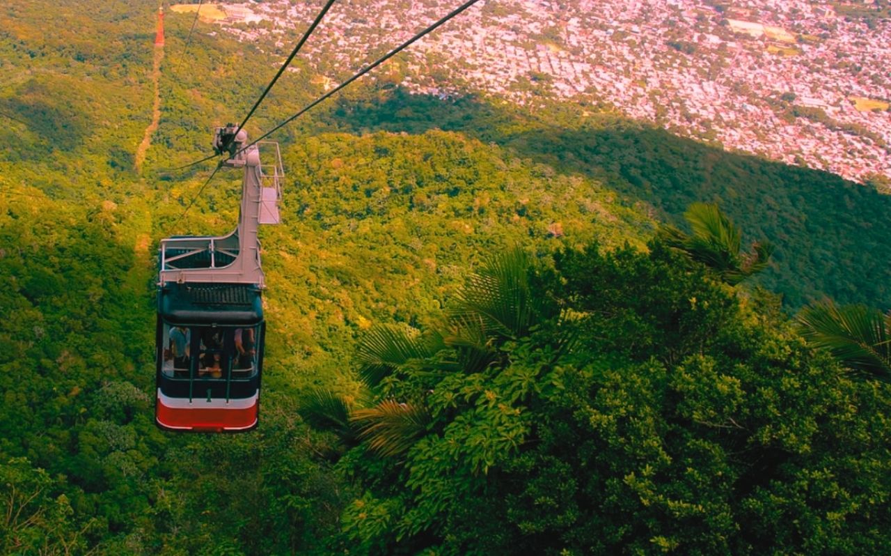 Puerto Plata cable car ascending Mount Isabel de Torres with ocean views