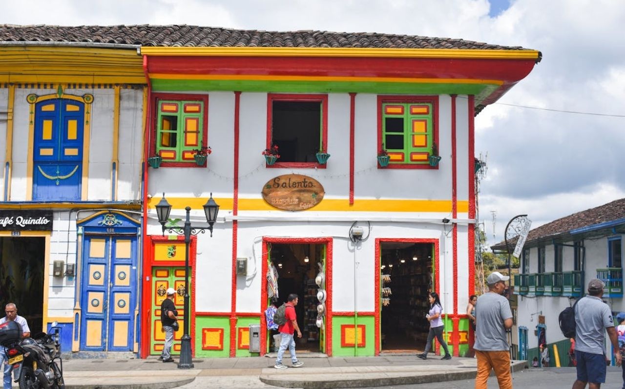 Colorful houses in Salento in Colombia’s coffee region