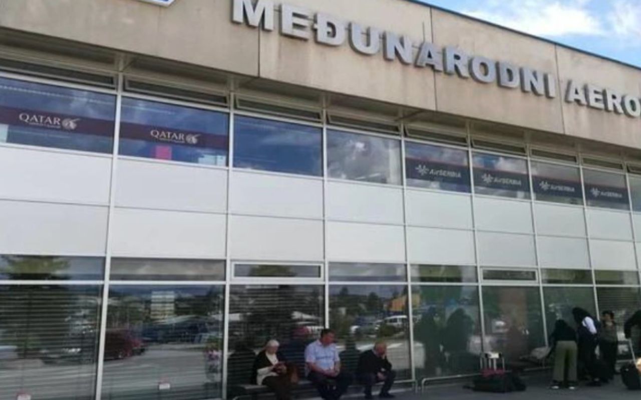 Travelers arriving at Sarajevo International Airport before starting a countryside road trip