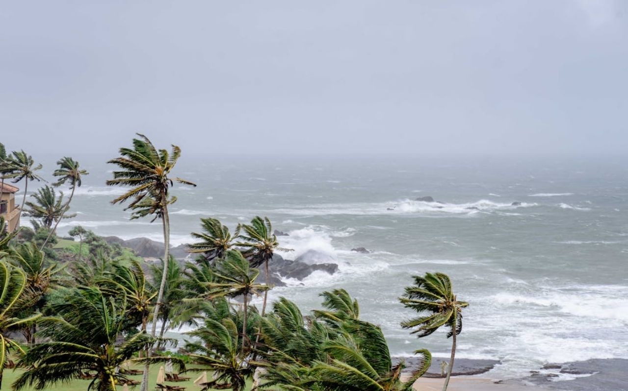Tropical storm clouds during storm season in Dominican Republic