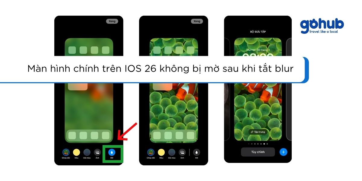 cách cài đặt hình nền iphone không bị mờ bằng cách tắt tính năng blur