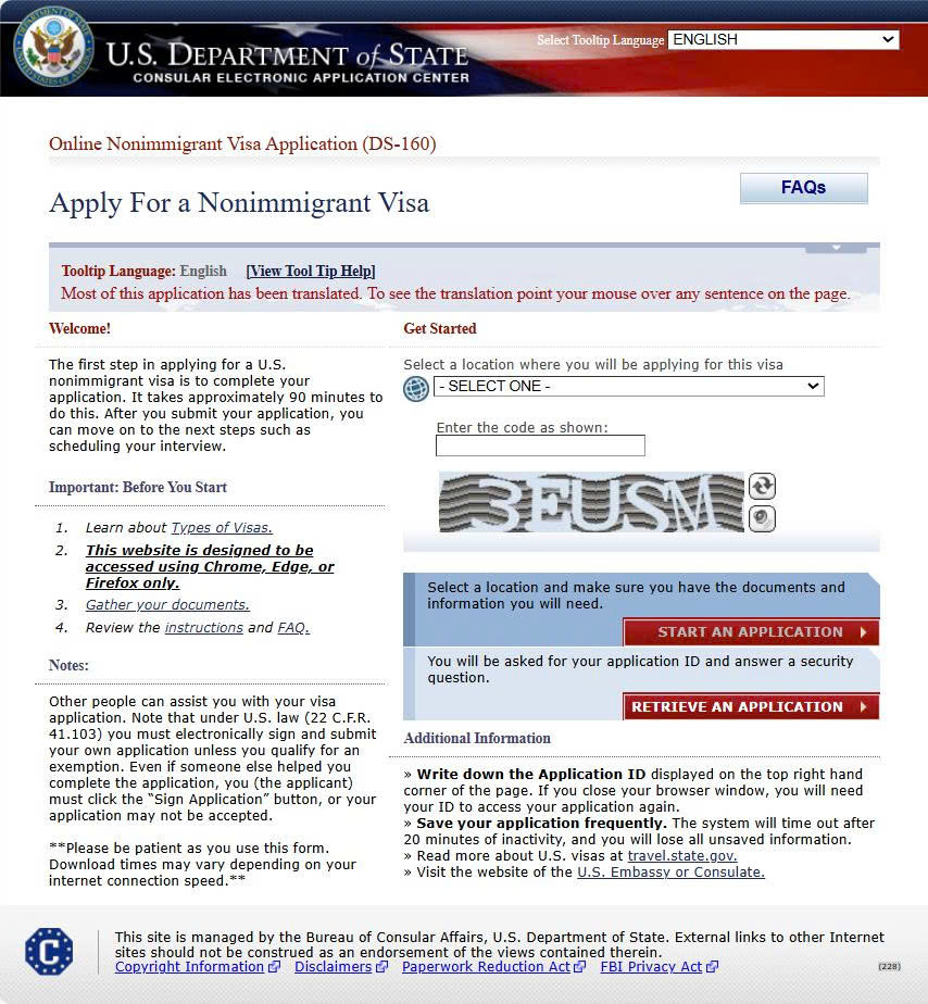 Consular Electronic Application Center
