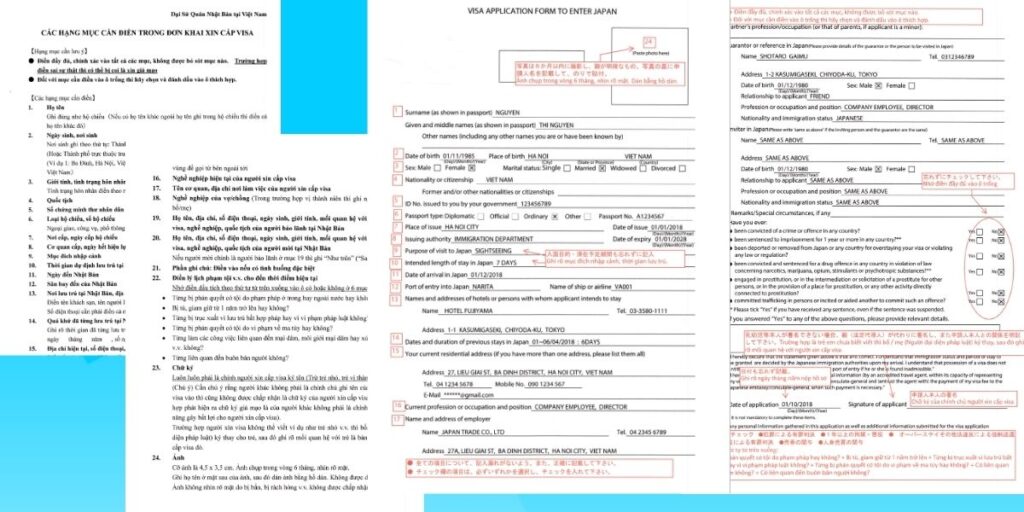 cách khai form xin visa du lịch nhật bản