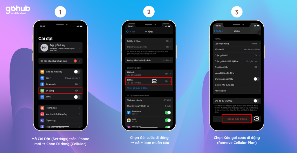 Cách xóa eSIM trên iPhone chi tiết nhất