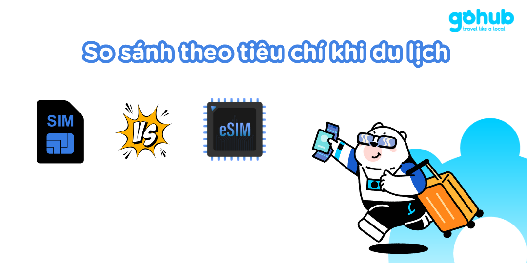 so sánh sim và esim theo tiêu chí du lịch