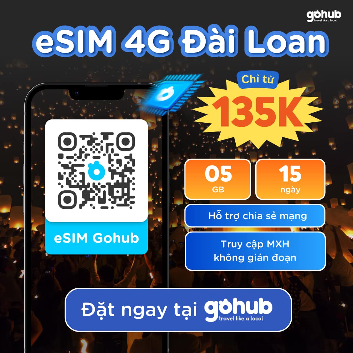 Truy cập bản đồ và đặt vé tàu bằng eSIM tại Đài Loan