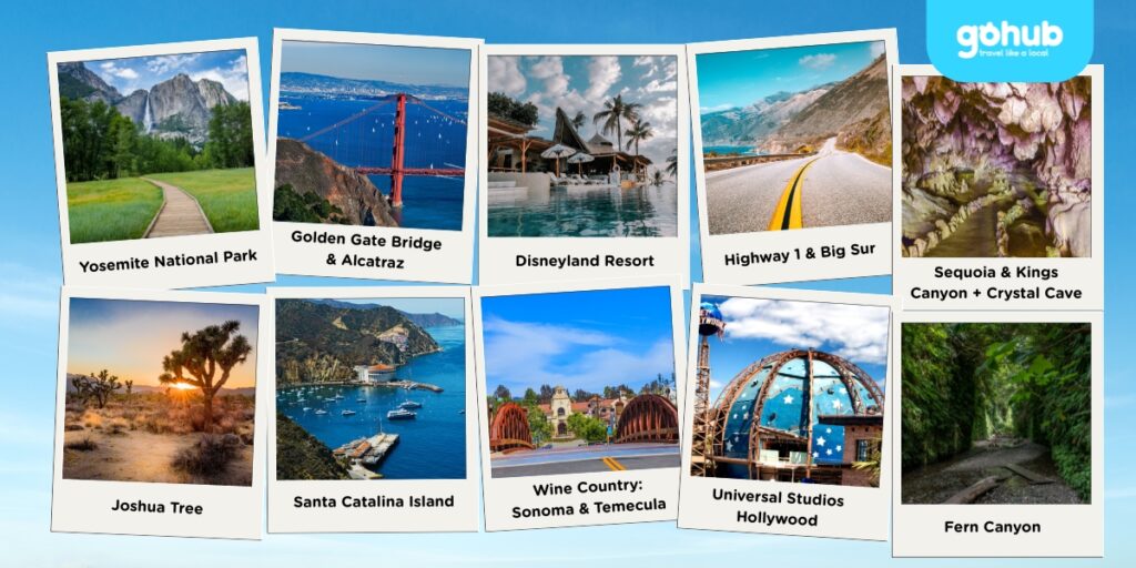Top 10 điểm đến hội du lịch California tự túc không thể bỏ lỡ