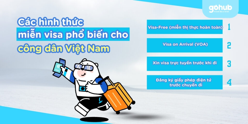 Các hình thức miễn visa phổ biến cho người Việt