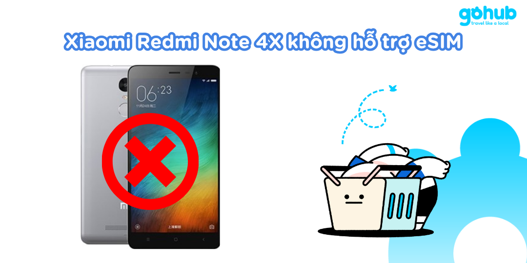 Xiaomi Redmi Note 4X không hỗ trợ eSIM