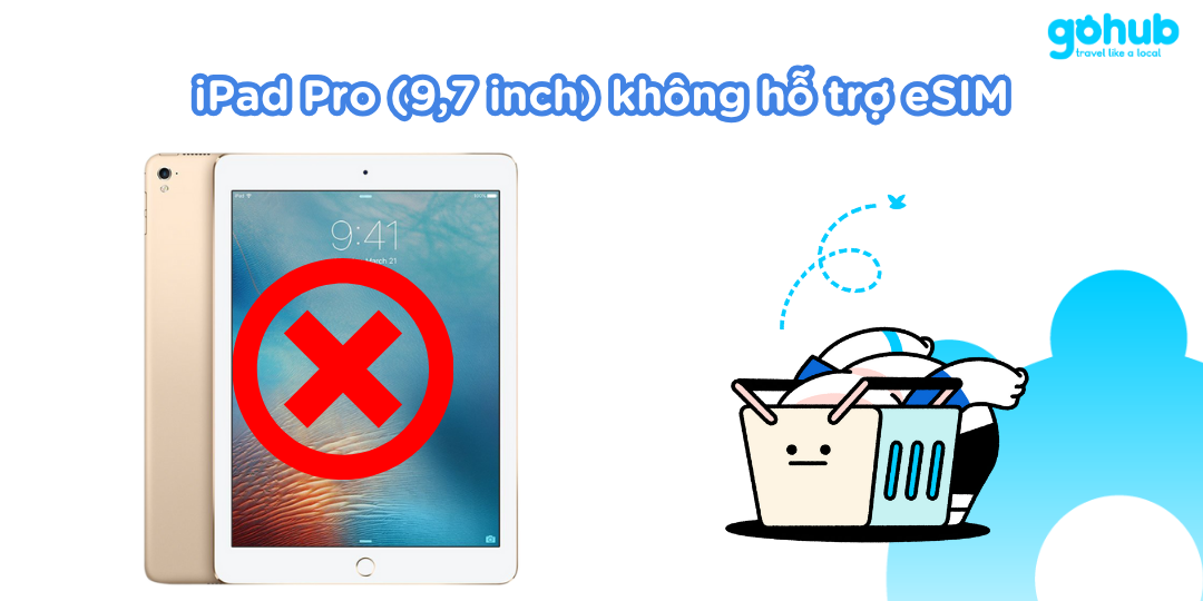 iPad Pro 9.7 inch không hỗ trợ eSIM