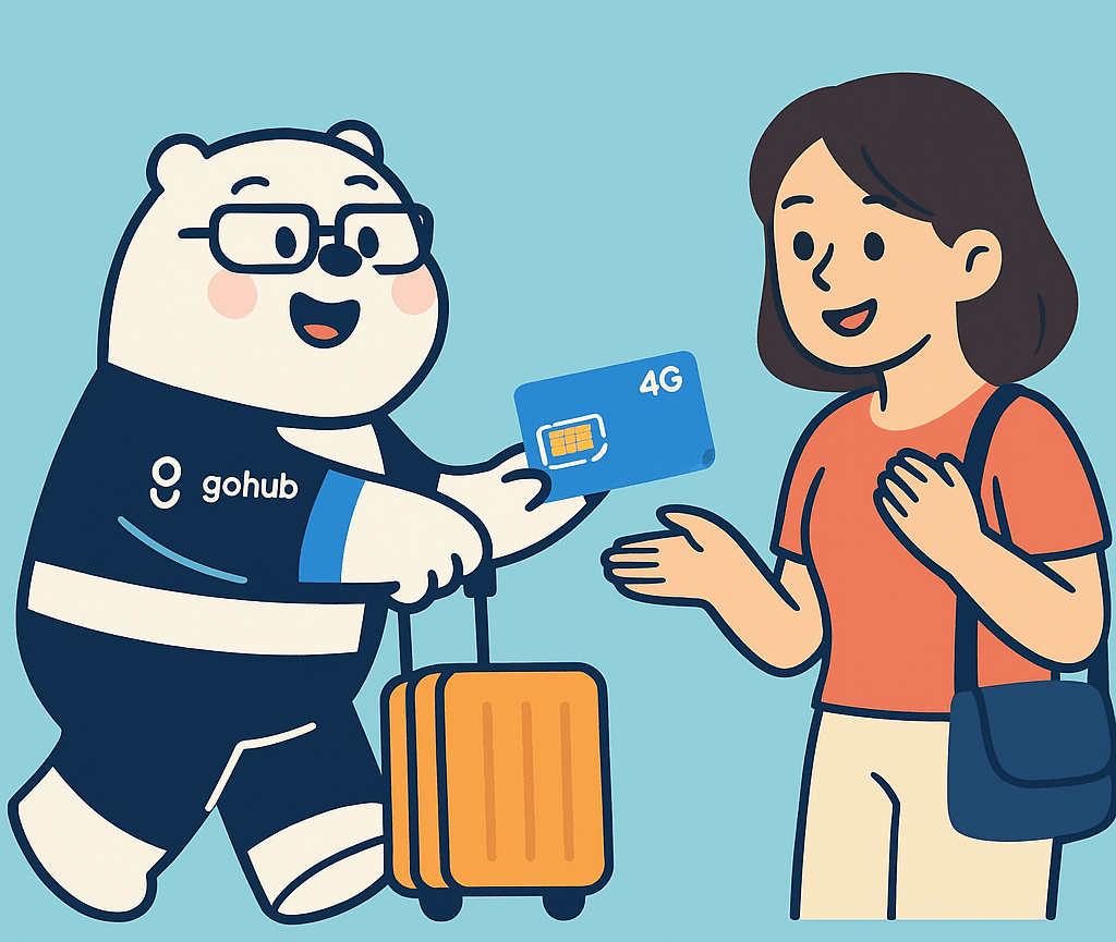 Giao diện đặt sim Gohub và hướng dẫn chọn eSIM hoặc sim vật lý