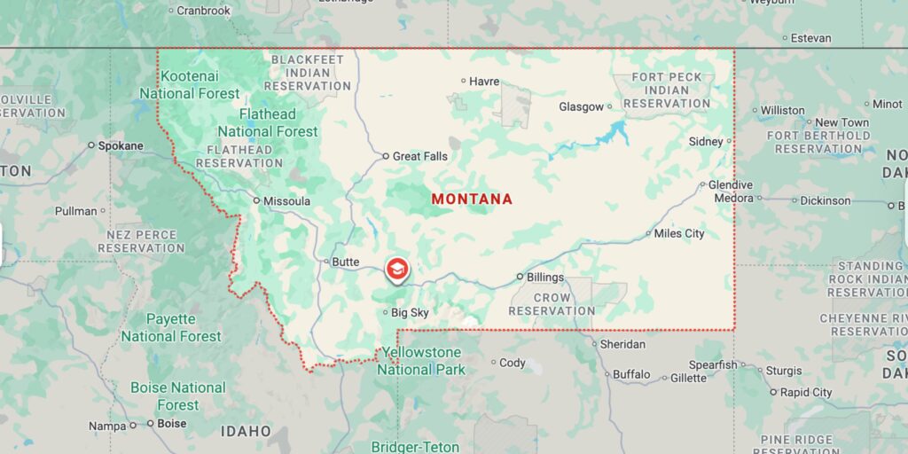 Bản đồ tiểu bang Motana