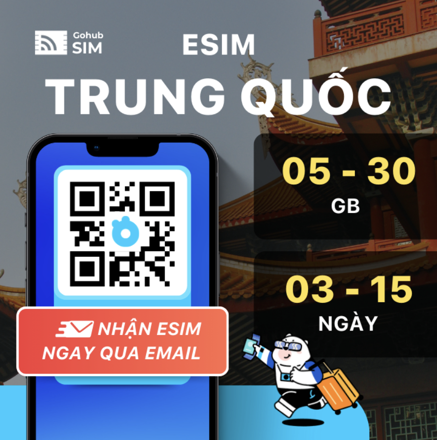 Giao diện cài đặt eSIM Gohub Trung Quốc trên iPhone