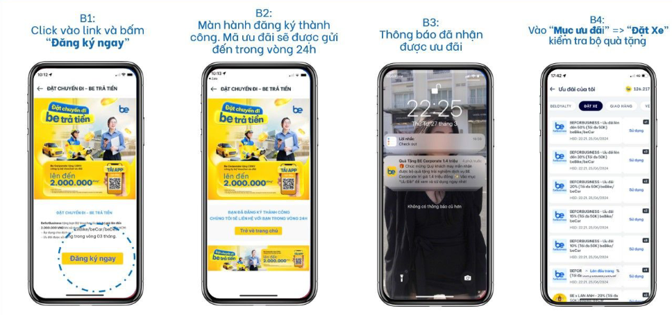 sử dụng ưu đãi be gohub