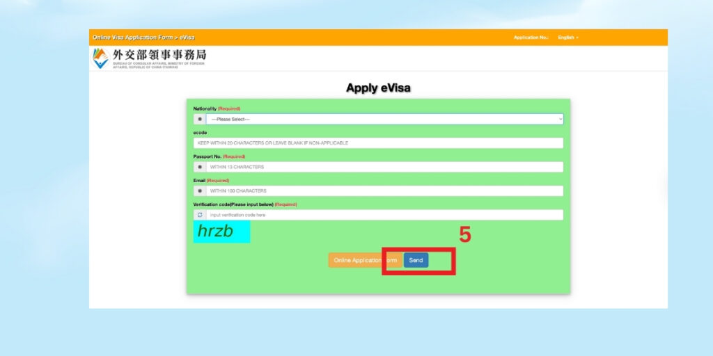 hướng dẫn điền evisa đài loan từng bước